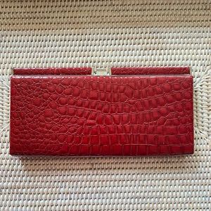 Red Crocodile Clutch